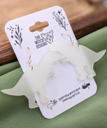 glow in the dark t-rex earrings